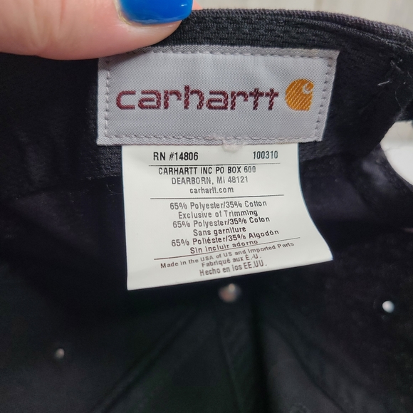 Carhartt Black Baseball Cap Hat Est 1889 Embroidered Unisex Adjustable - Picture 3 of 10
